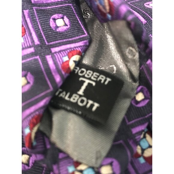 Robert Talbott Silk Tie Mens Purple Made in USA Best of Class Paul Simon Classic - Picture 6 of 8